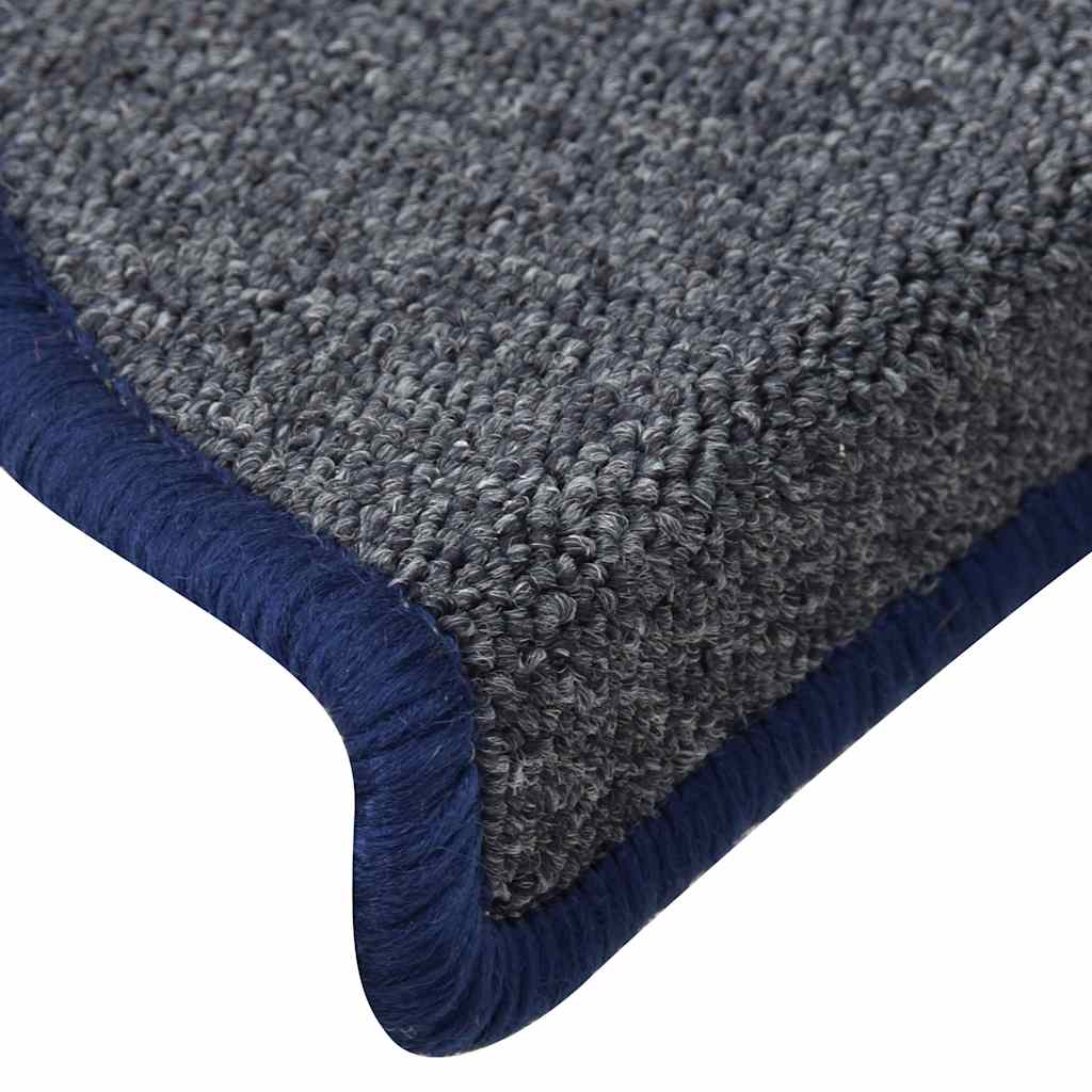 30 db sötétszürke és kék félkör alakú lépcsőszőnyeg 56 x 17 x 3 cm