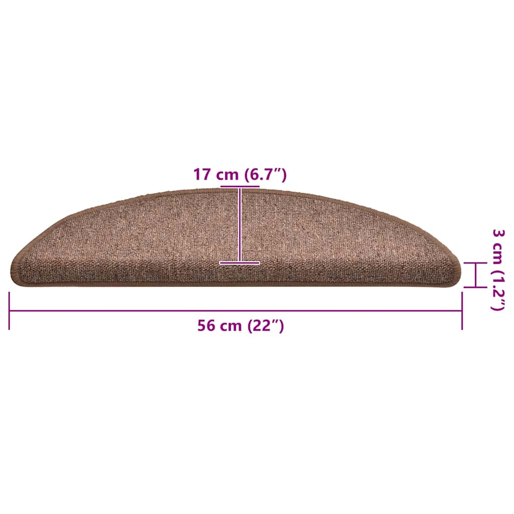 30 db barna félkör alakú lépcsőszőnyeg 56 x 17 x 3 cm