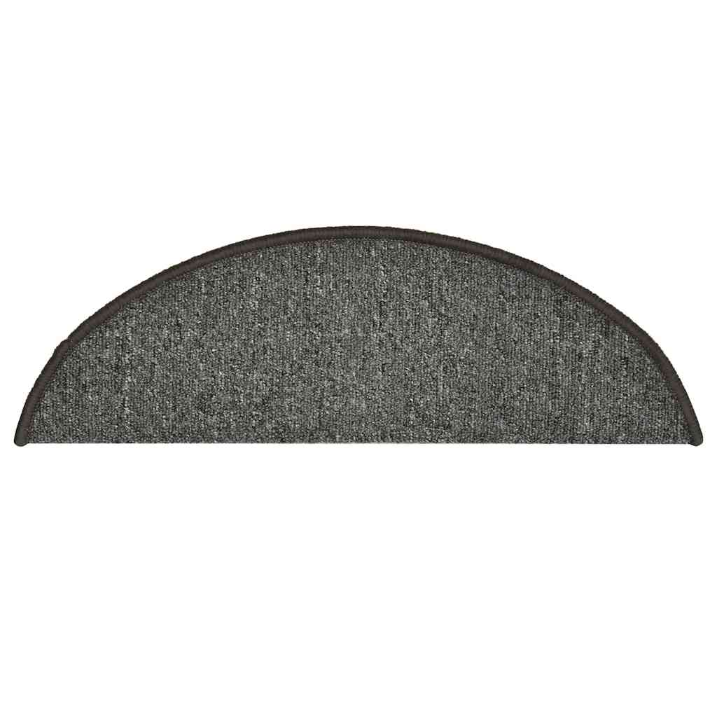 30 db sötétszürke félkör alakú lépcsőszőnyeg 56 x 17 x 3 cm