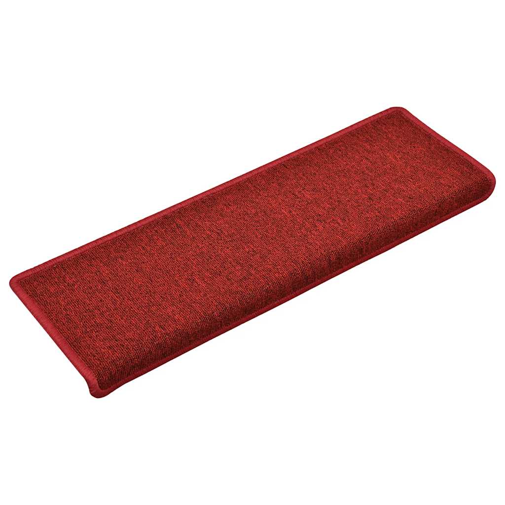 30 db lépcsőszőnyeg 65 x 21 x 4 cm piros téglalap alakú széllel