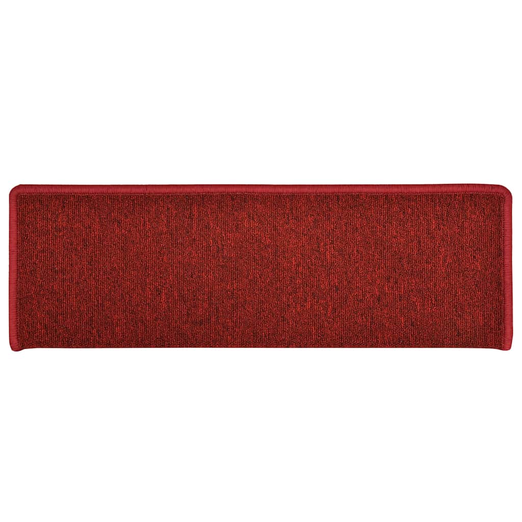 30 db lépcsőszőnyeg 65 x 21 x 4 cm piros téglalap alakú széllel