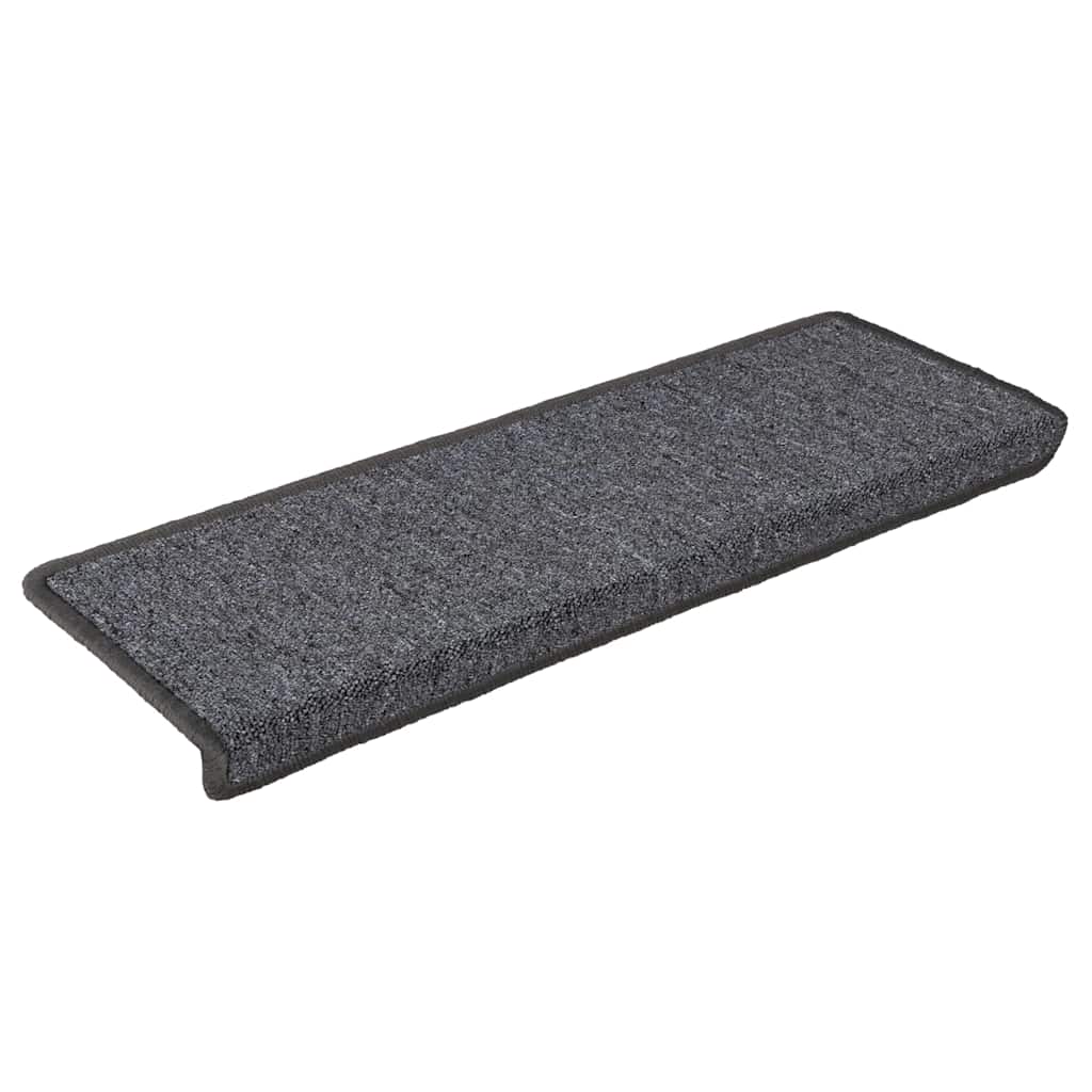 30 db sötétszürke lépcsőszőnyeg, téglalap alakú széllel, 65 x 21 x 4 cm