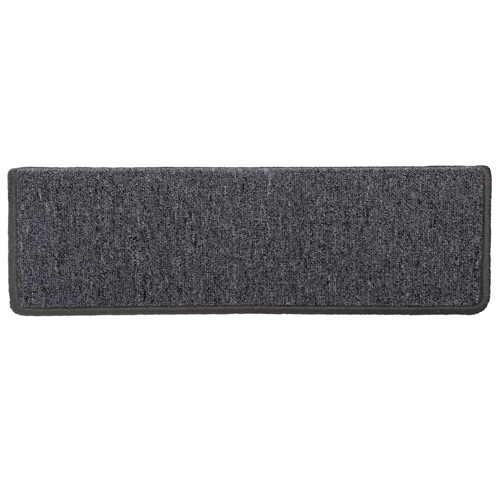 30 db sötétszürke lépcsőszőnyeg, téglalap alakú széllel, 65 x 21 x 4 cm