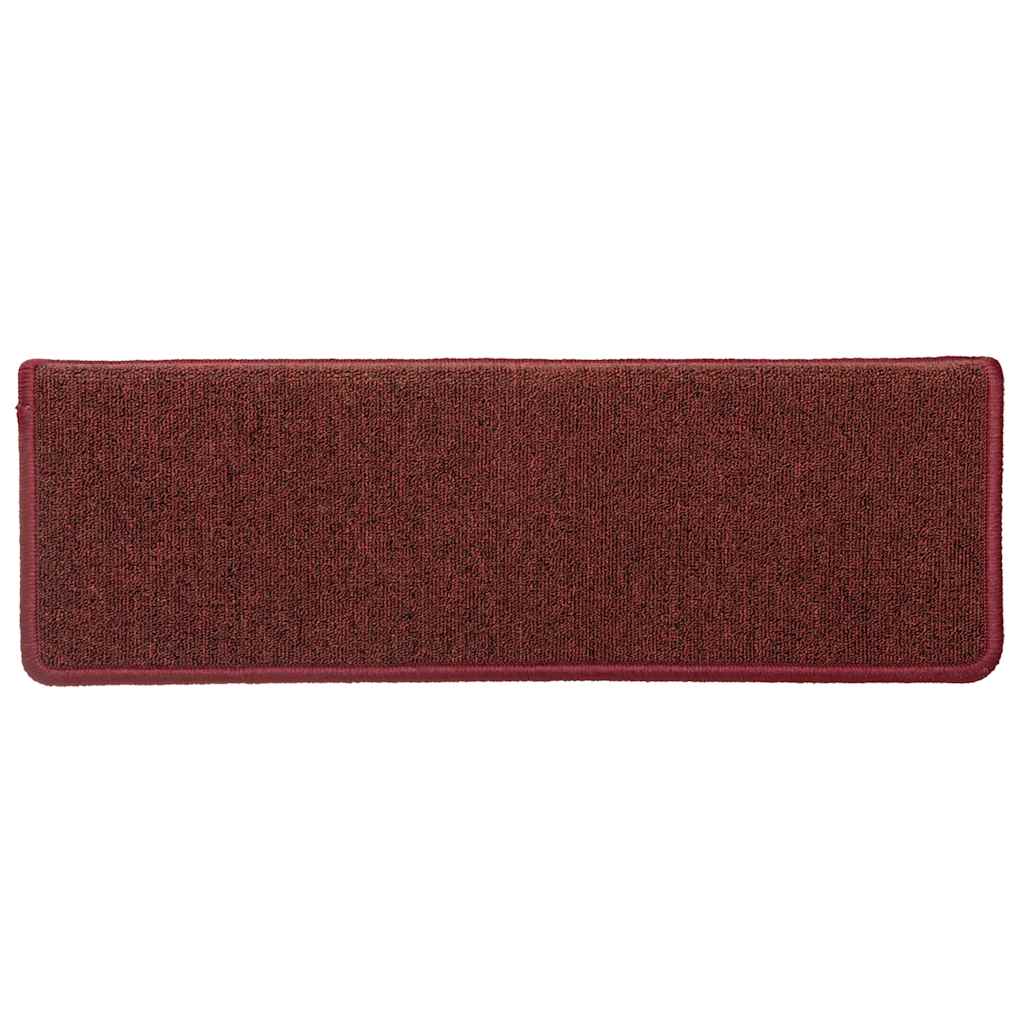 30 db lépcsőszőnyeg 65 x 21 x 4 cm bordó téglalap alakú széllel