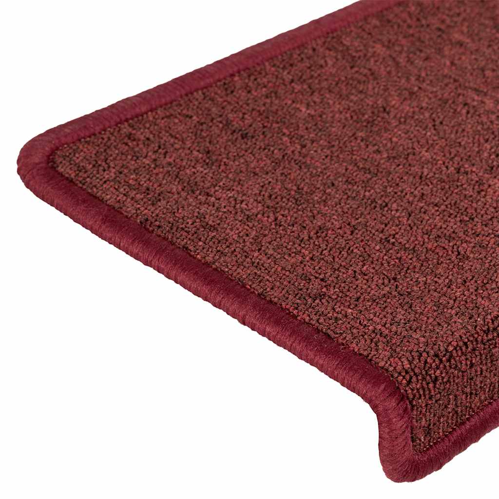 30 db lépcsőszőnyeg 65 x 21 x 4 cm bordó téglalap alakú széllel