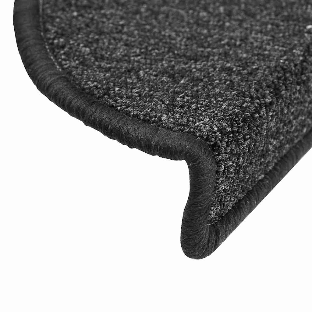 20 db antracitszürke félkör alakú lépcsőszőnyeg 56 x 17 x 3 cm