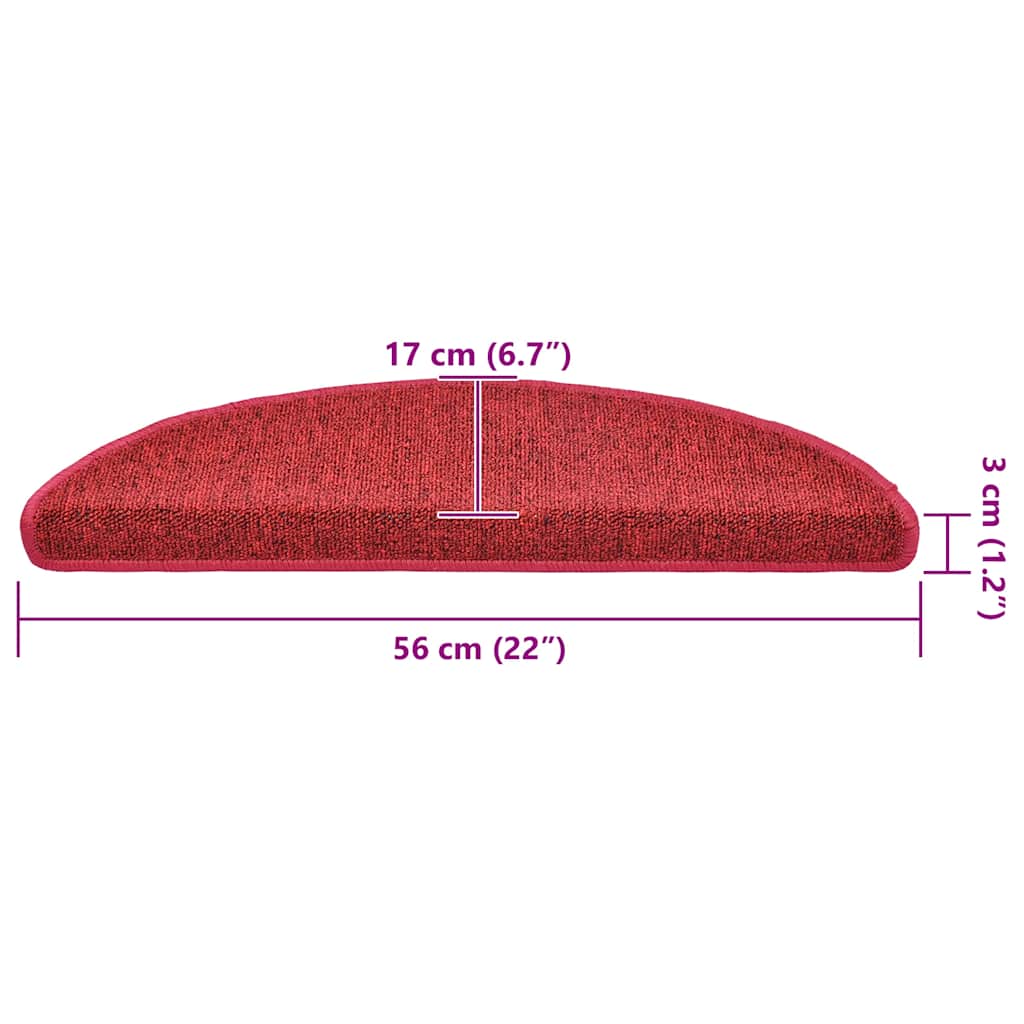 20 db lépcsőszőnyeg 56 x 17 x 3 cm bordó félkör alakú 20 db lépcsőszőnyeg 56 x 17 x 3 cm bordó félkör alakú
