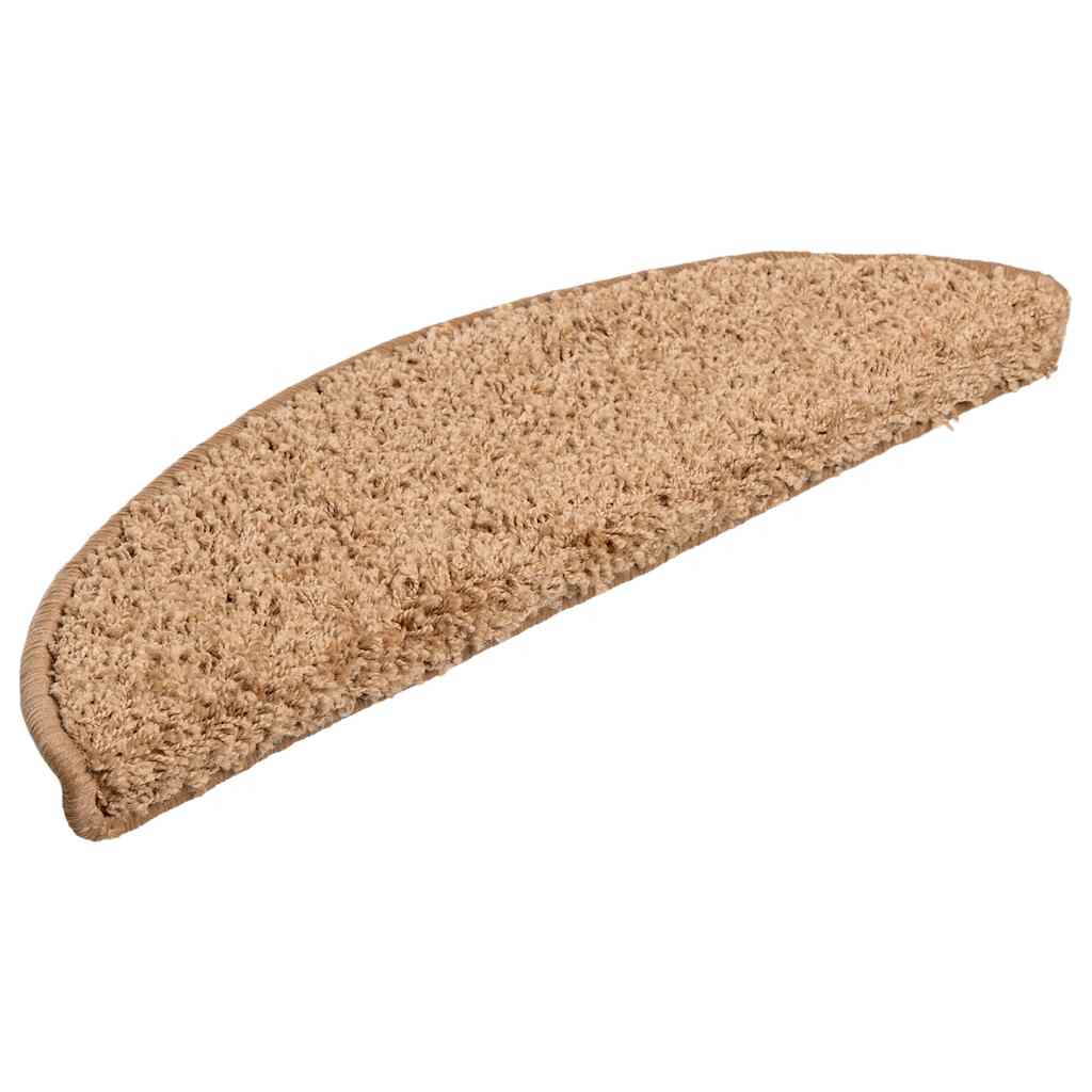 30 db bézs színű, félkör alakú lépcsőszőnyeg 56 x 17 x 3 cm