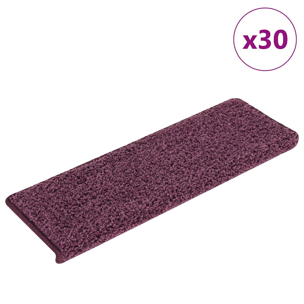 30 db lépcsőszőnyeg, 65 x 21 x 4 cm, sötétlila, téglalap alakú széllel