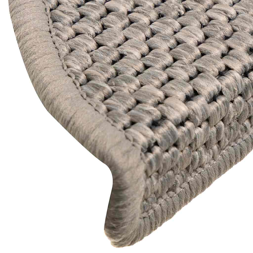 30 db ezüst lépcsőszőnyegek öntapadós szizál kinézetű 56x17x3cm
