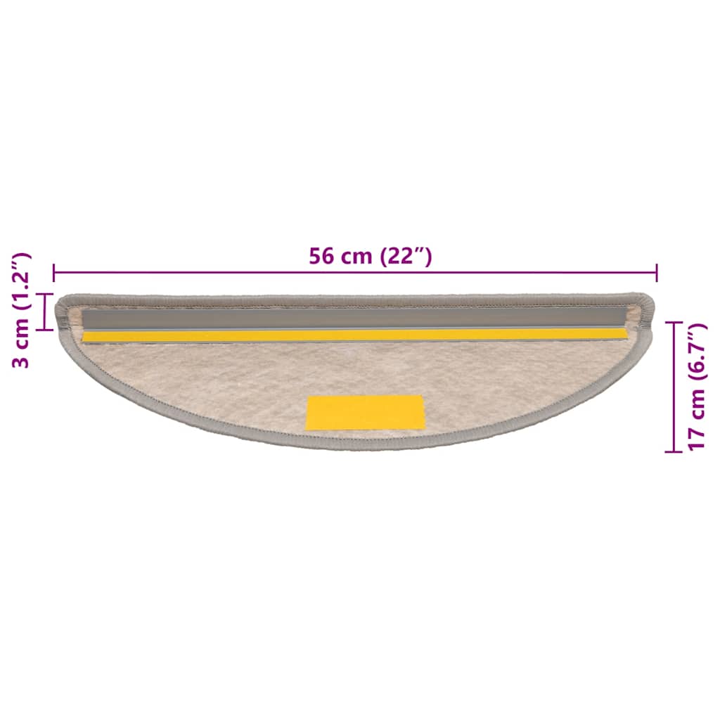 30 db ezüst lépcsőszőnyegek öntapadós szizál kinézetű 56x17x3cm