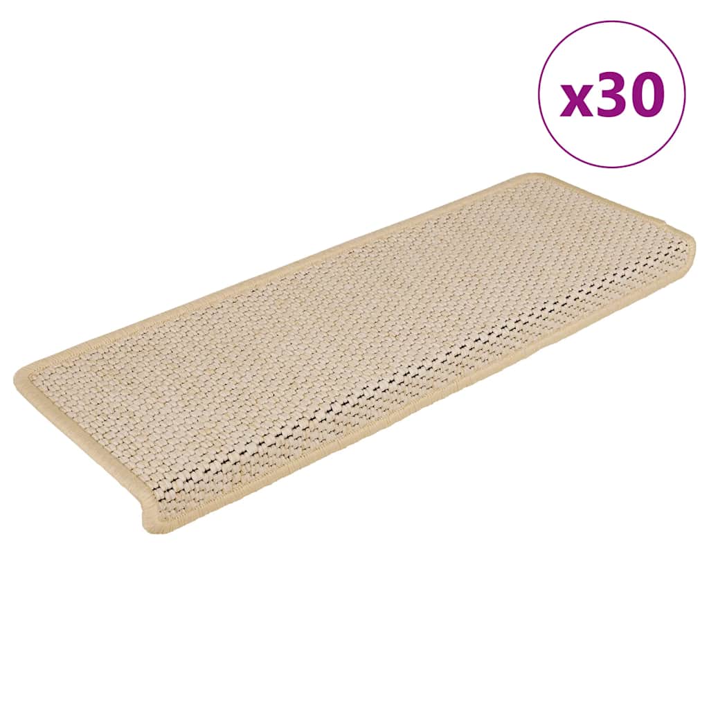 30 db berber lépcsőszőnyegek öntapadós szizál kinézetű 65x21x4 cm