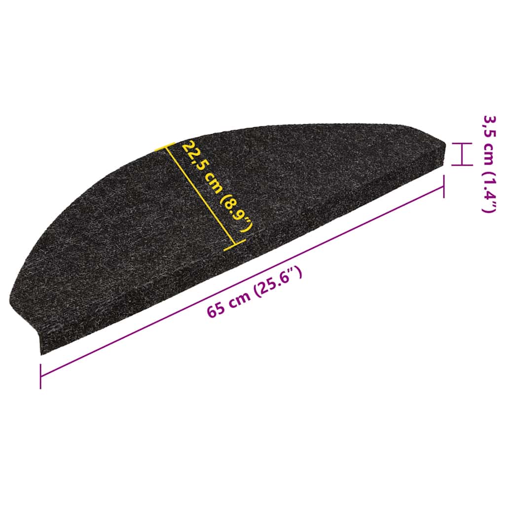 30 db antracitszürke öntapadó lépcsőszőnyeg 65 x 22,5 x 3,5 cm