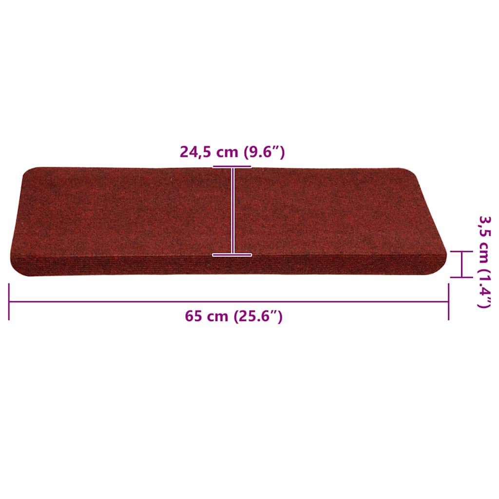 30 db piros öntapadó lépcsőszőnyeg 65x24,5x3,5 cm