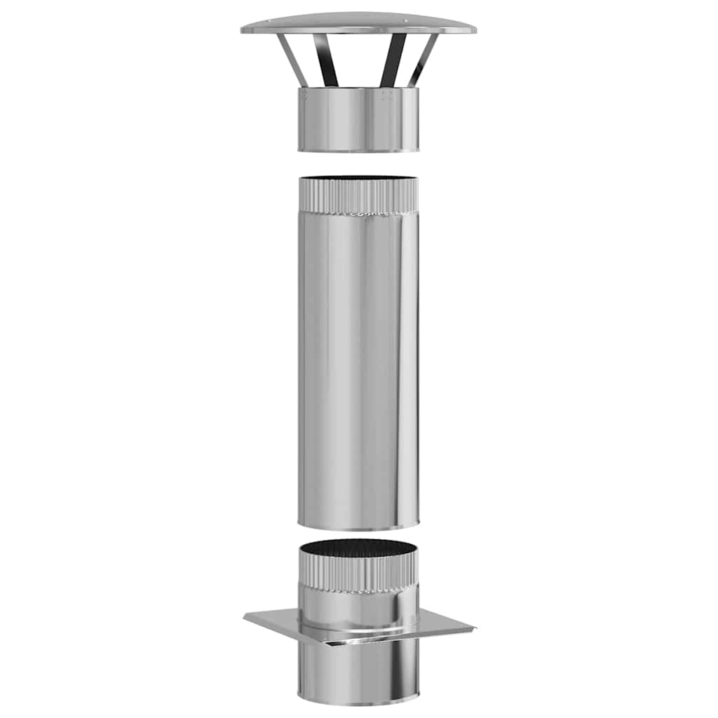 Kémény kiterjesztés ezüst 35 x 35 x 82 cm rozsdamentes acél Kémény kiterjesztés ezüst 35 x 35 x 82 cm rozsdamentes acél