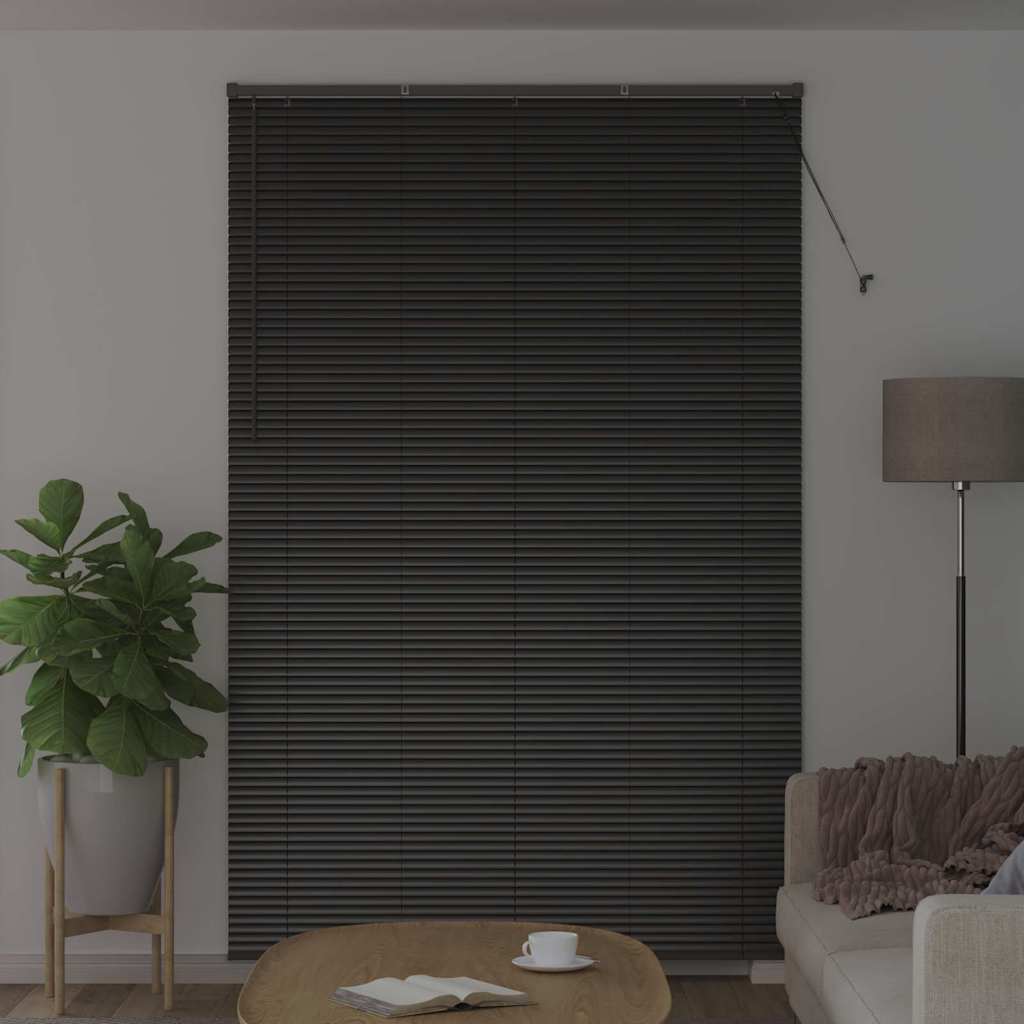 Zsalugáter redőnyök fekete 220 x 140 cm alumínium