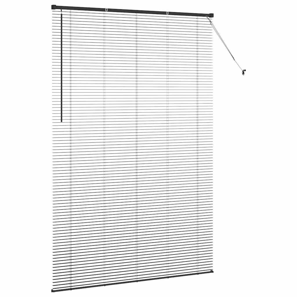 Zsalugáter redőnyök fekete 220 x 140 cm alumínium