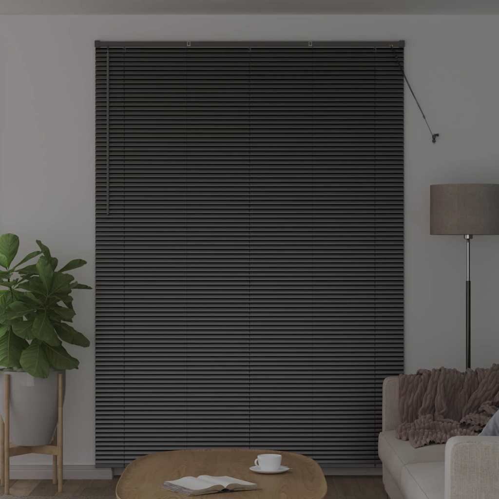 Zsalugáter redőnyök fekete 220 x 155 cm alumínium