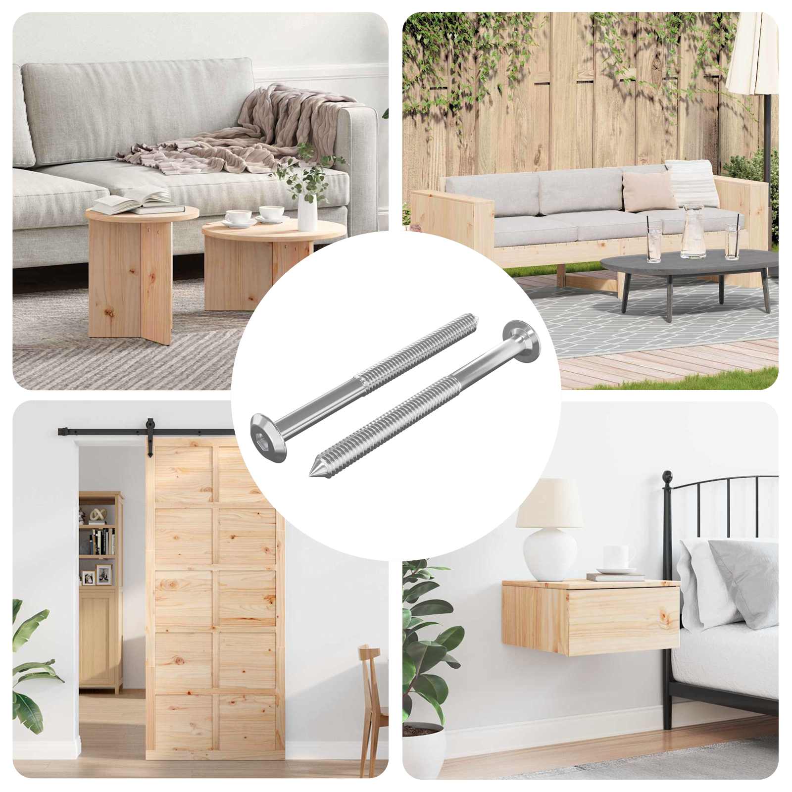 Bútorcsavarok 2 pcs ezüst m6 x 85 mm acél