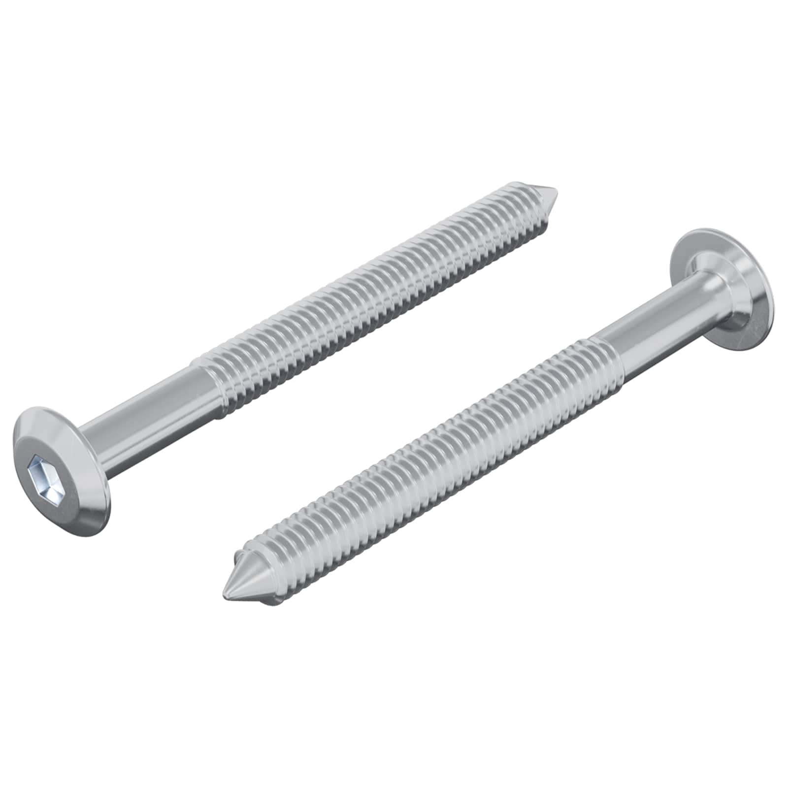 Csavar 2 pcs ezüst m6 x 60 mm acél