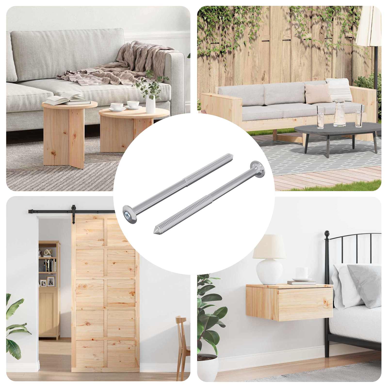 Csavar 2 pcs ezüst m6 x 85 mm acél