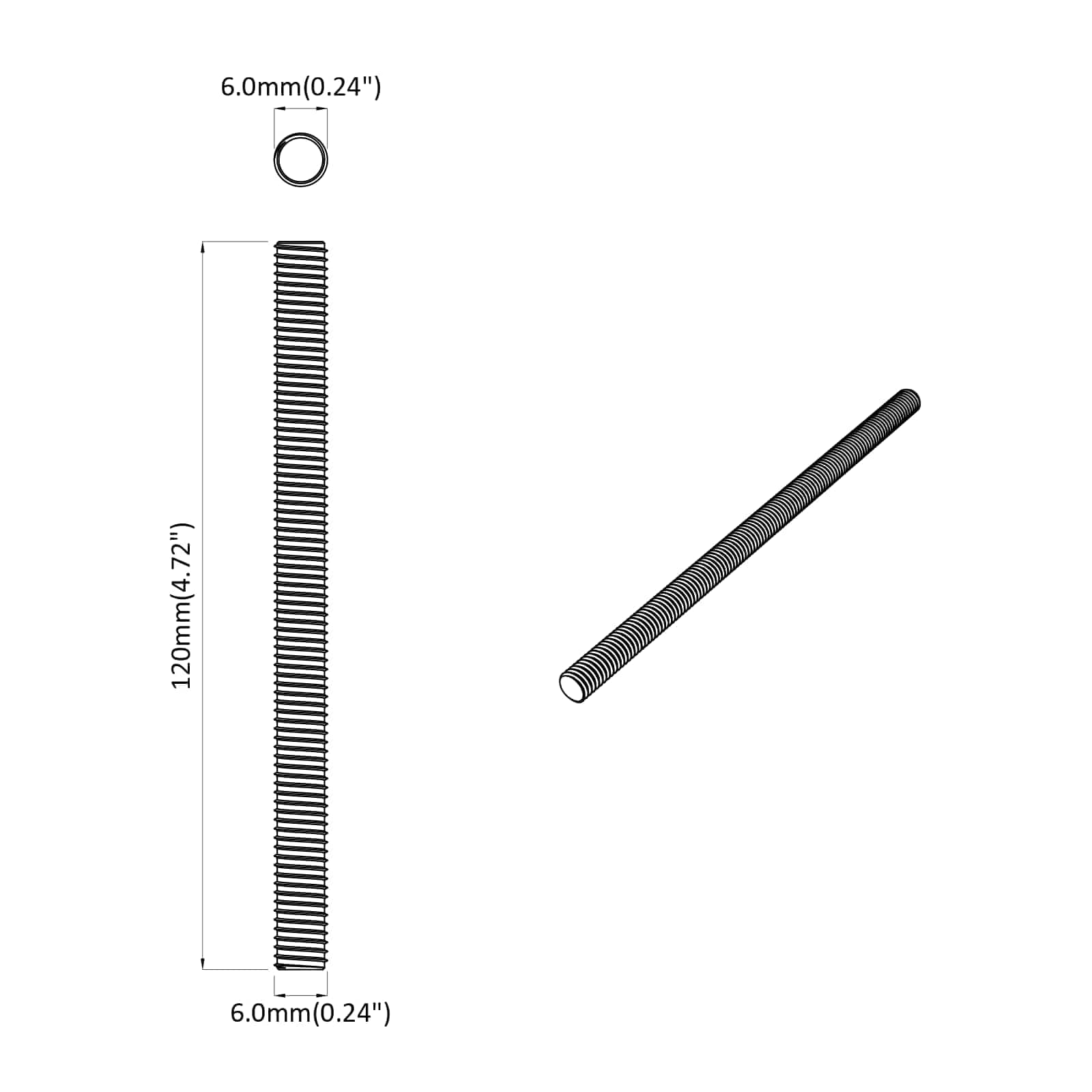 Menetes rúd 900 pcs ezüst acél