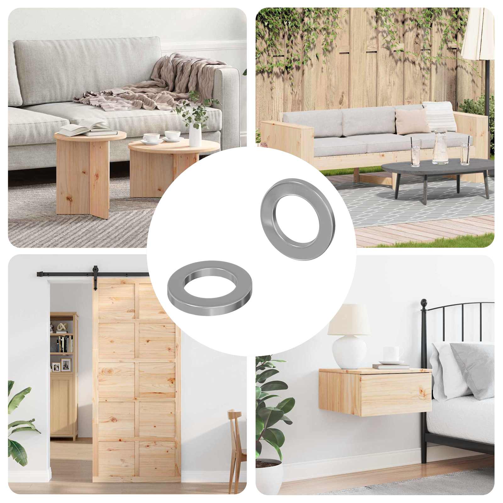 Alkalmas lapos alátétekhez 2 pcs ezüst m7 x 12 mm acél