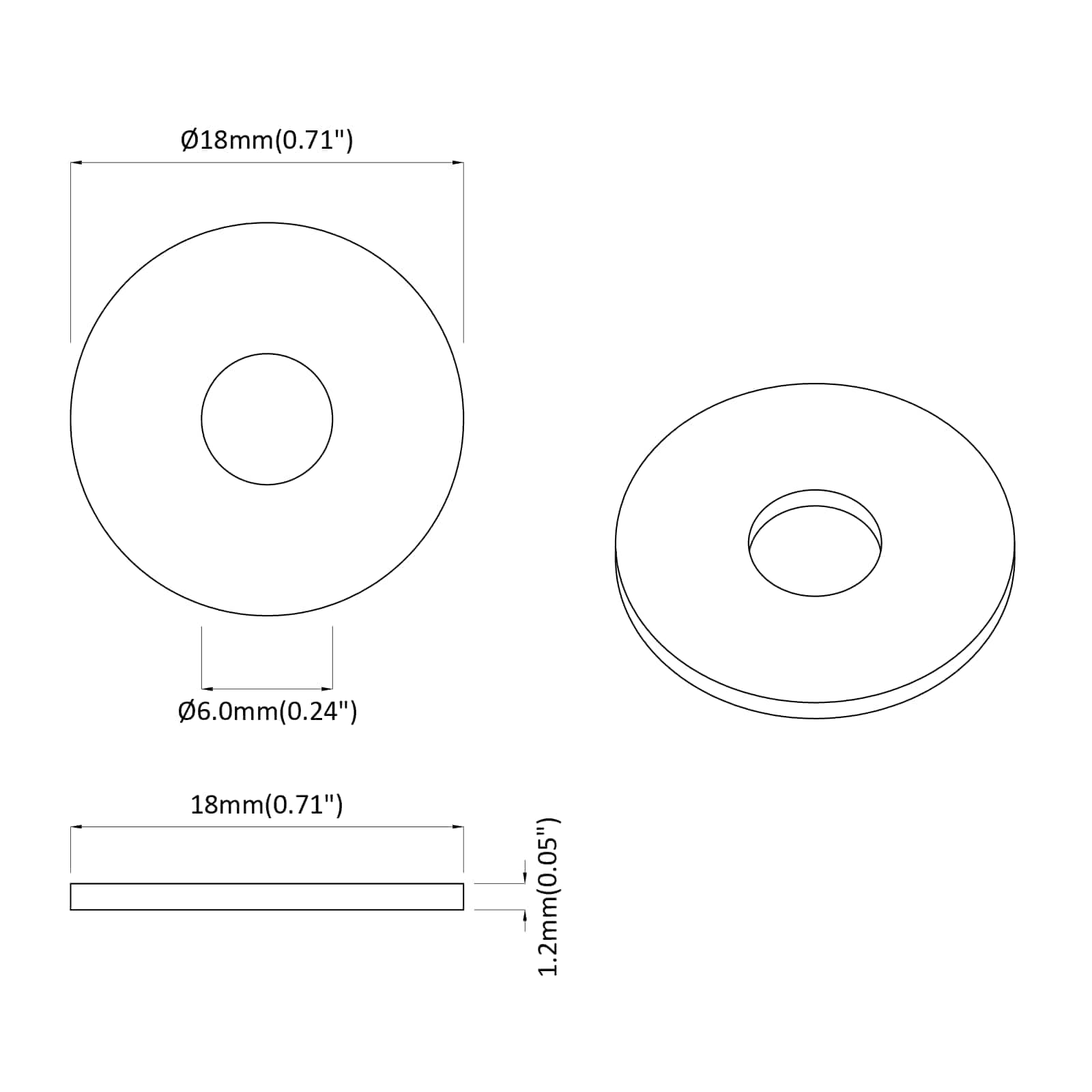Alkalmas lapos alátétekhez 12 pcs ezüst m6 x 18 mm vas