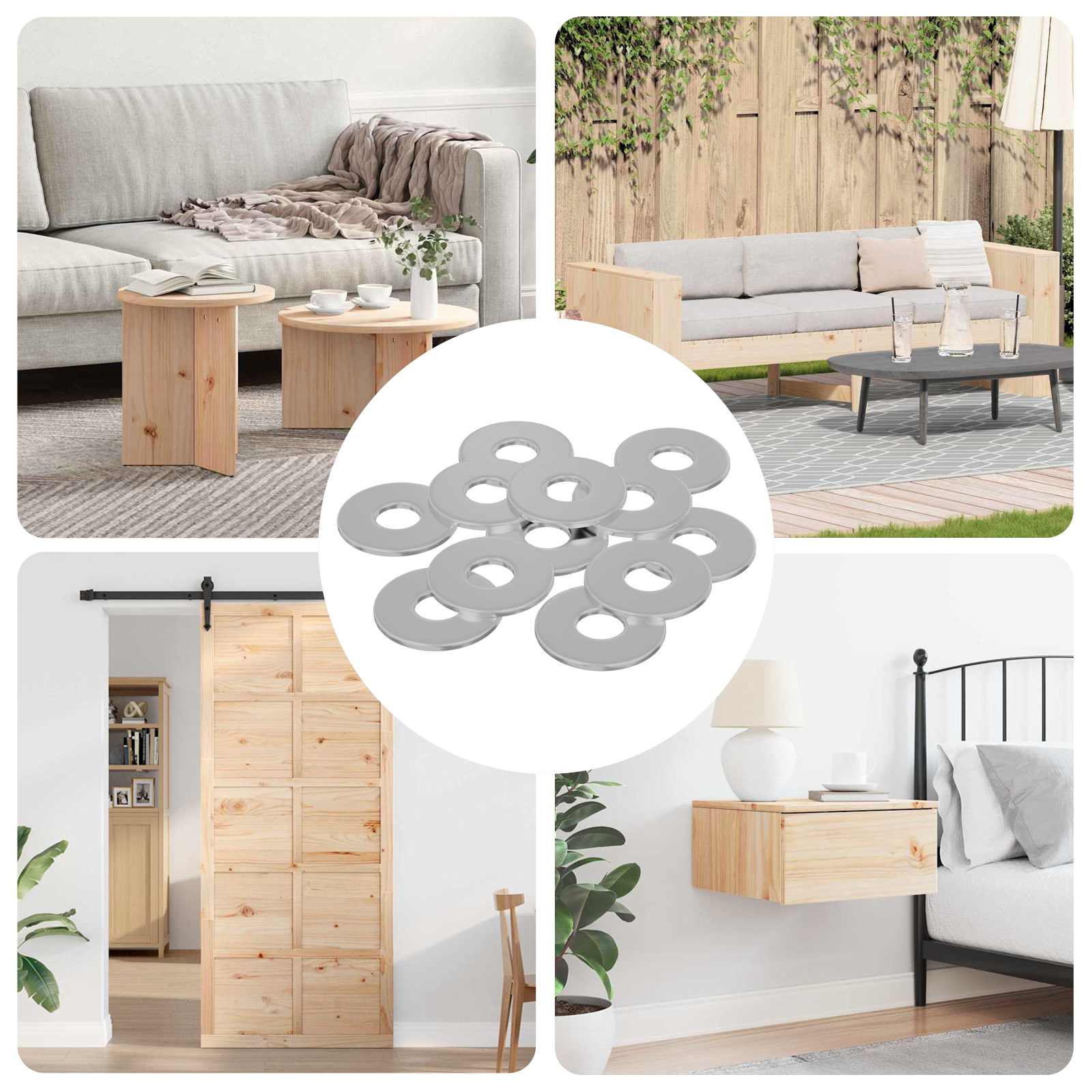 Alátétek 33962 pcs ezüst vas