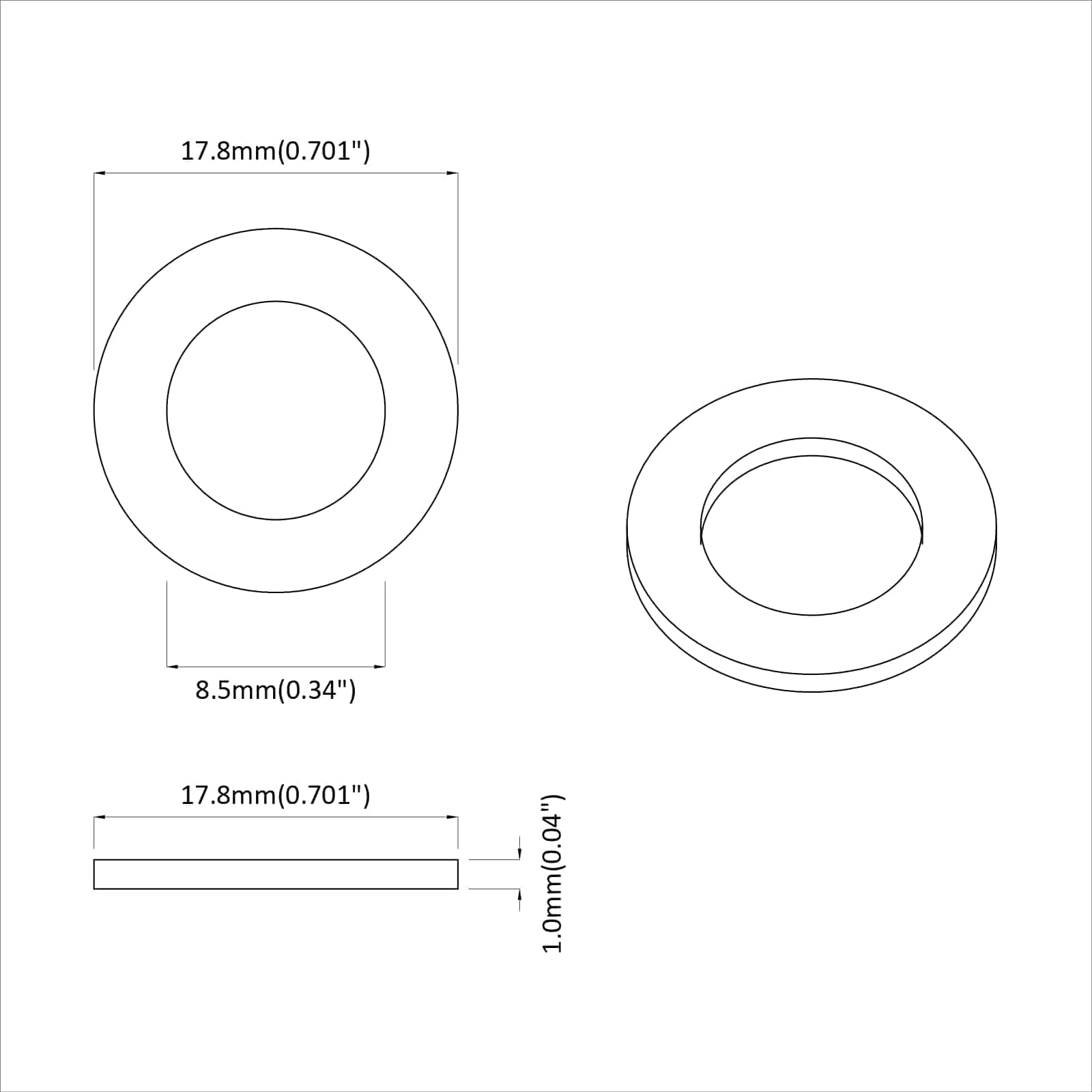 Alátétek 11842 pcs ezüst vas