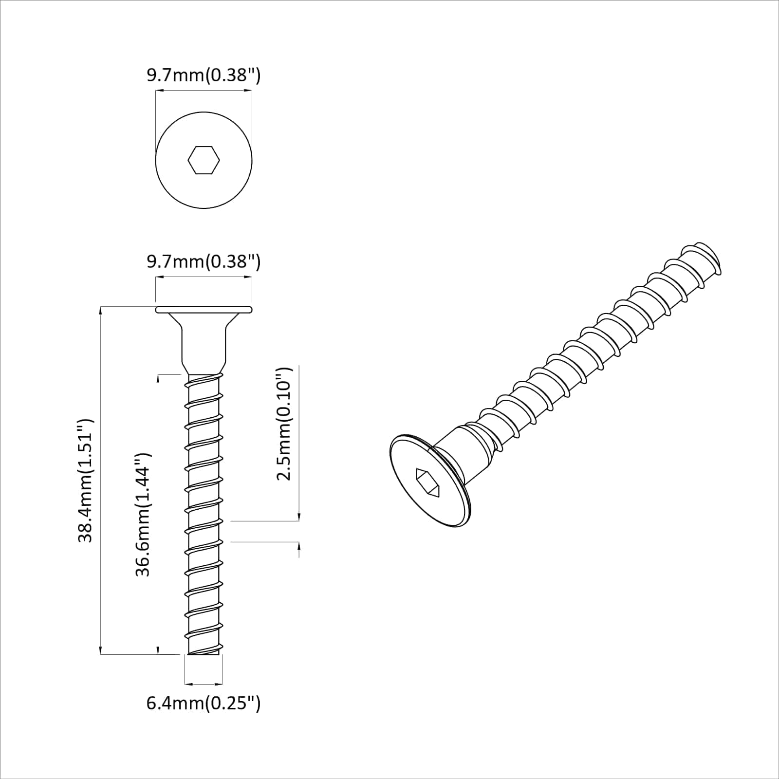 Dugós fej csavar 2 pcs fekete 10 x 40 mm vas