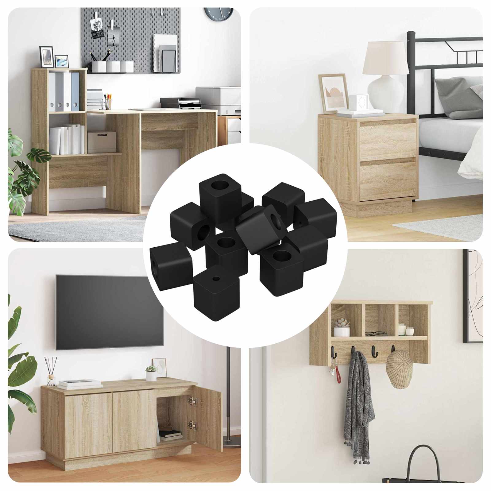 Fióktartó 12 pcs fekete 15 x 15 x 15mm pp kopolimert