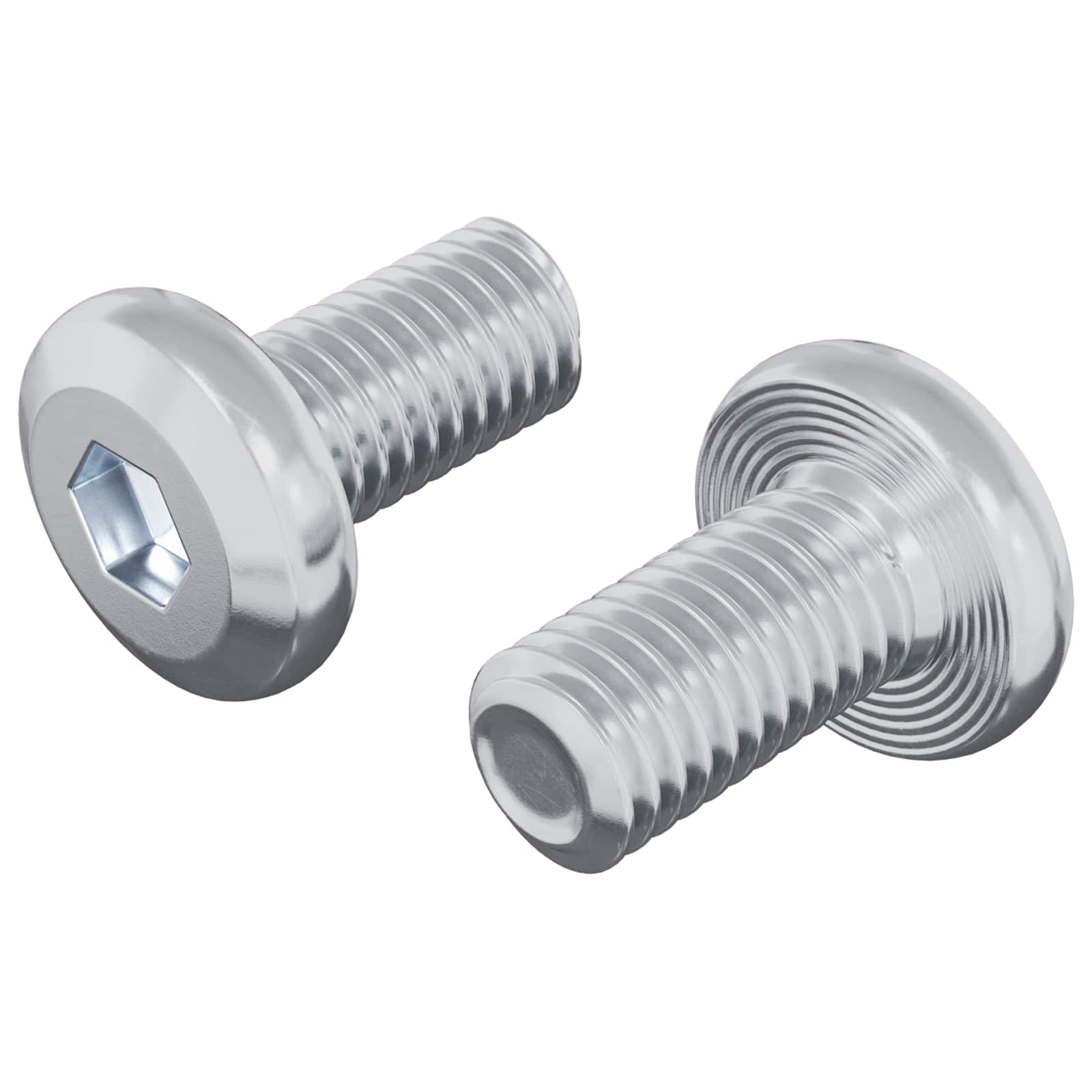 Zár csavar egyszínű 2 pcs ezüst m6 x 12 mm acél