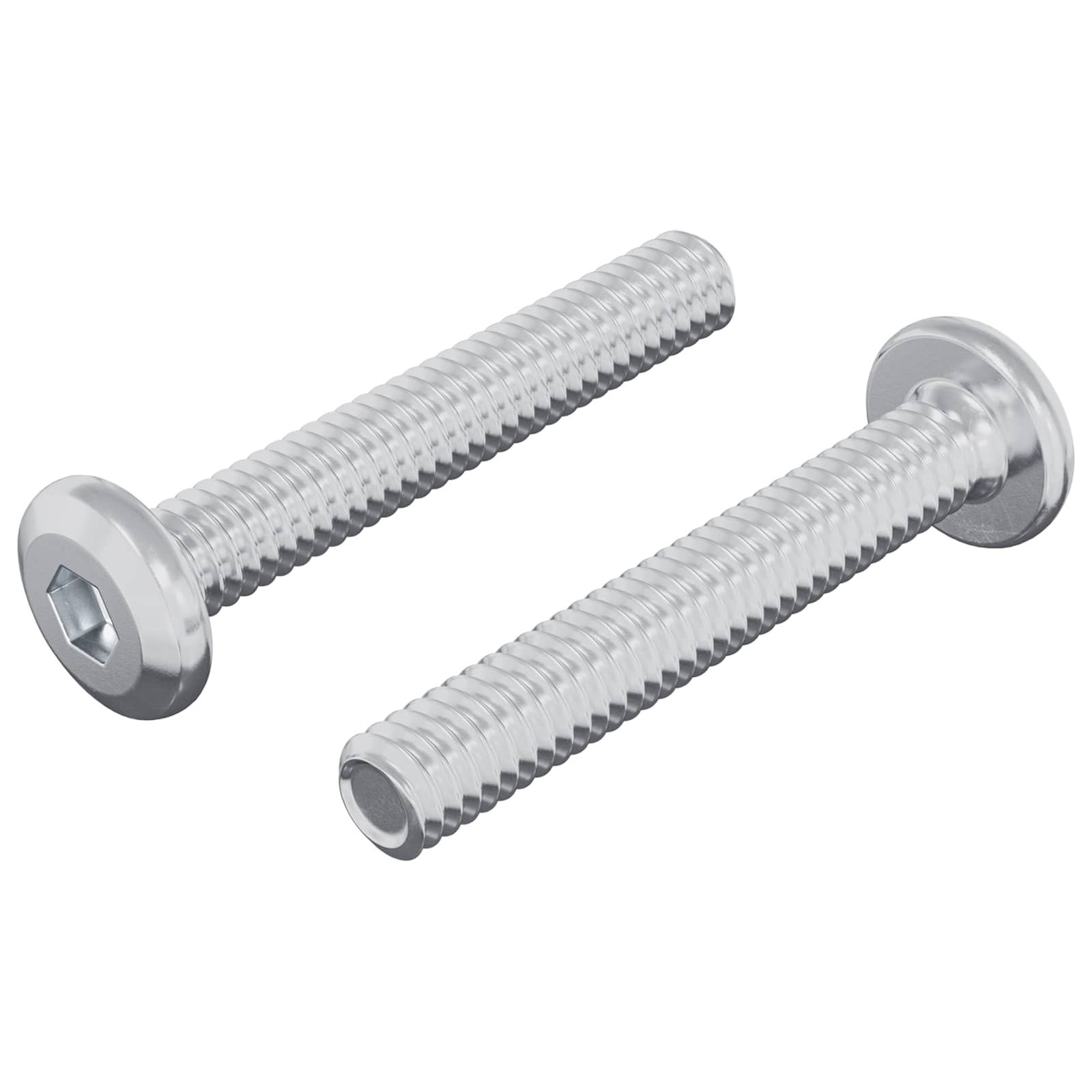 Zár csavar egyszínű 2 pcs ezüst m6 x 35 mm acél