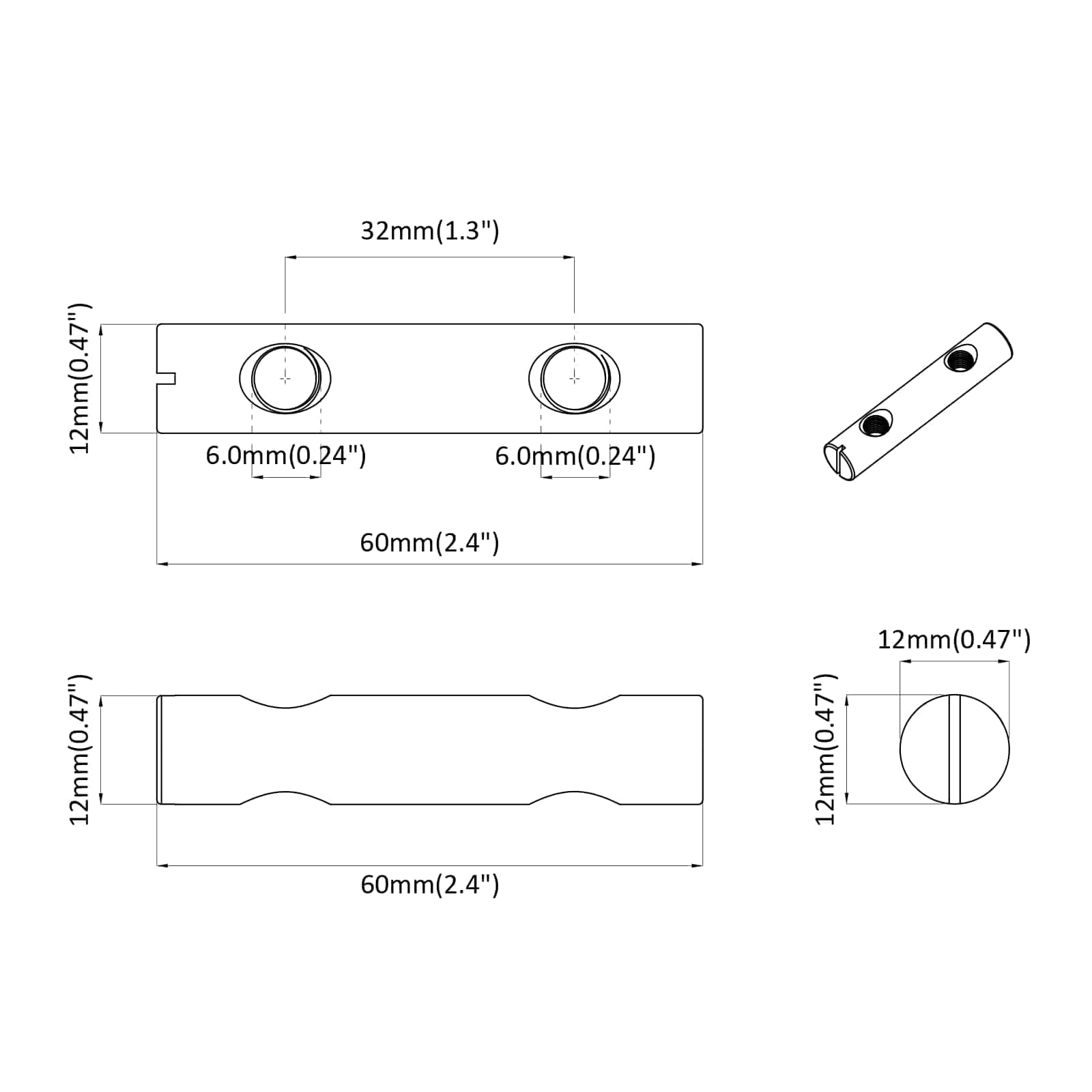 Anyából 12 pcs horganyzott 60 x 12 mm vas