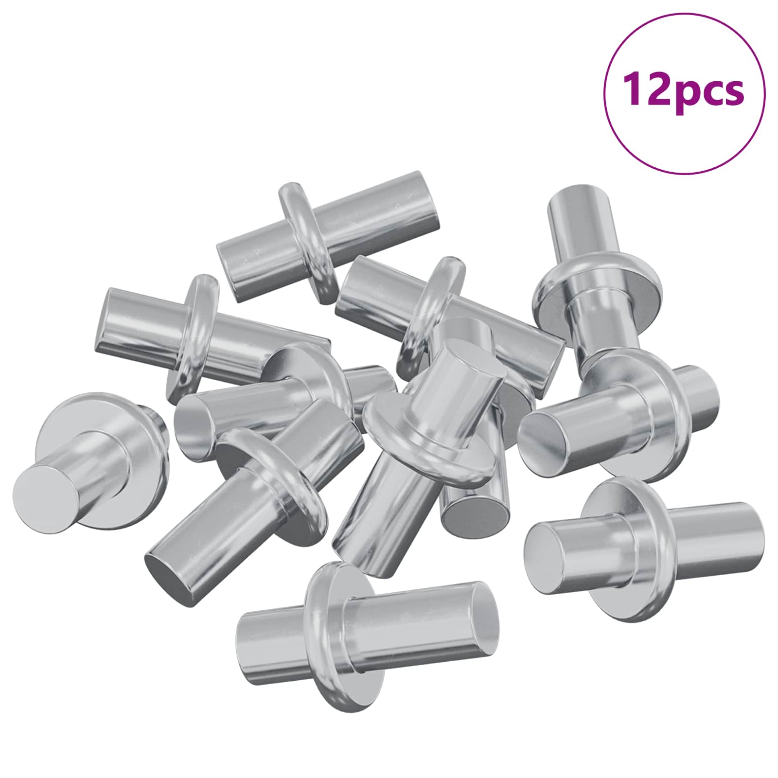 Polc peg egyszínű 12 pcs ezüst 8,6 x 8,6 x 14,6 mm acél