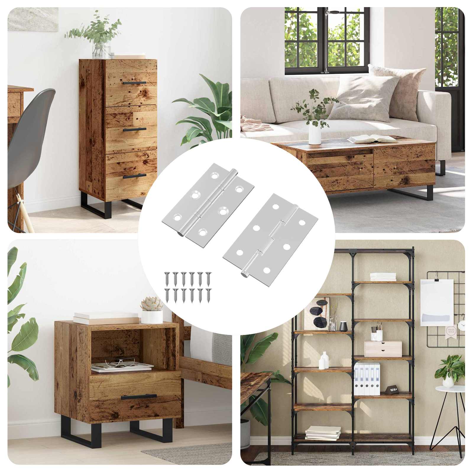 Zsanér egyszínű 2 pcs ezüst 58 x 35 x 1 mm acél