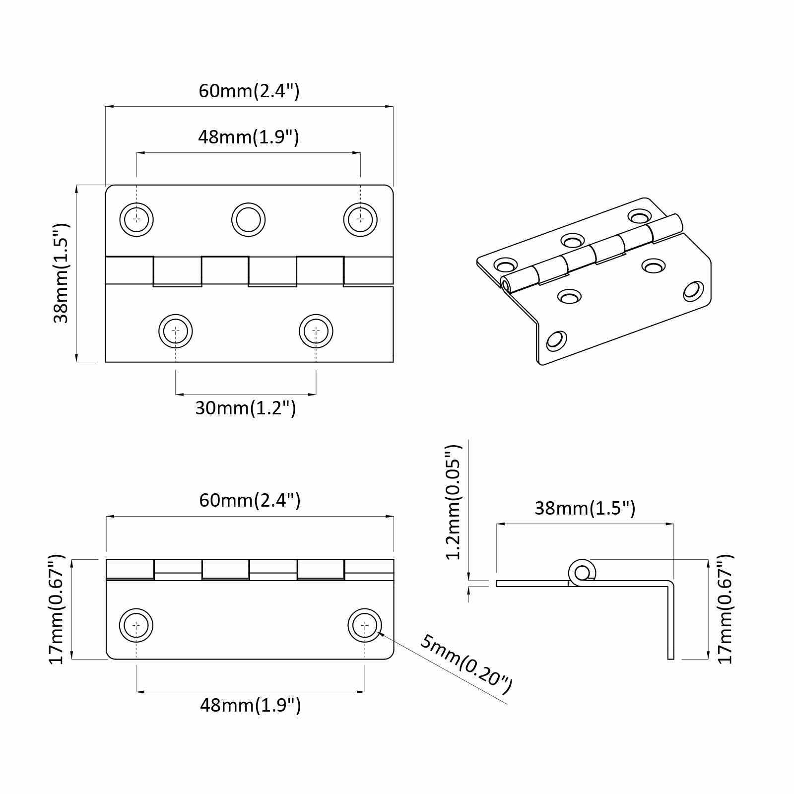 Zsanér 537 pcs fekete 38 x 17 x 60 mm vas