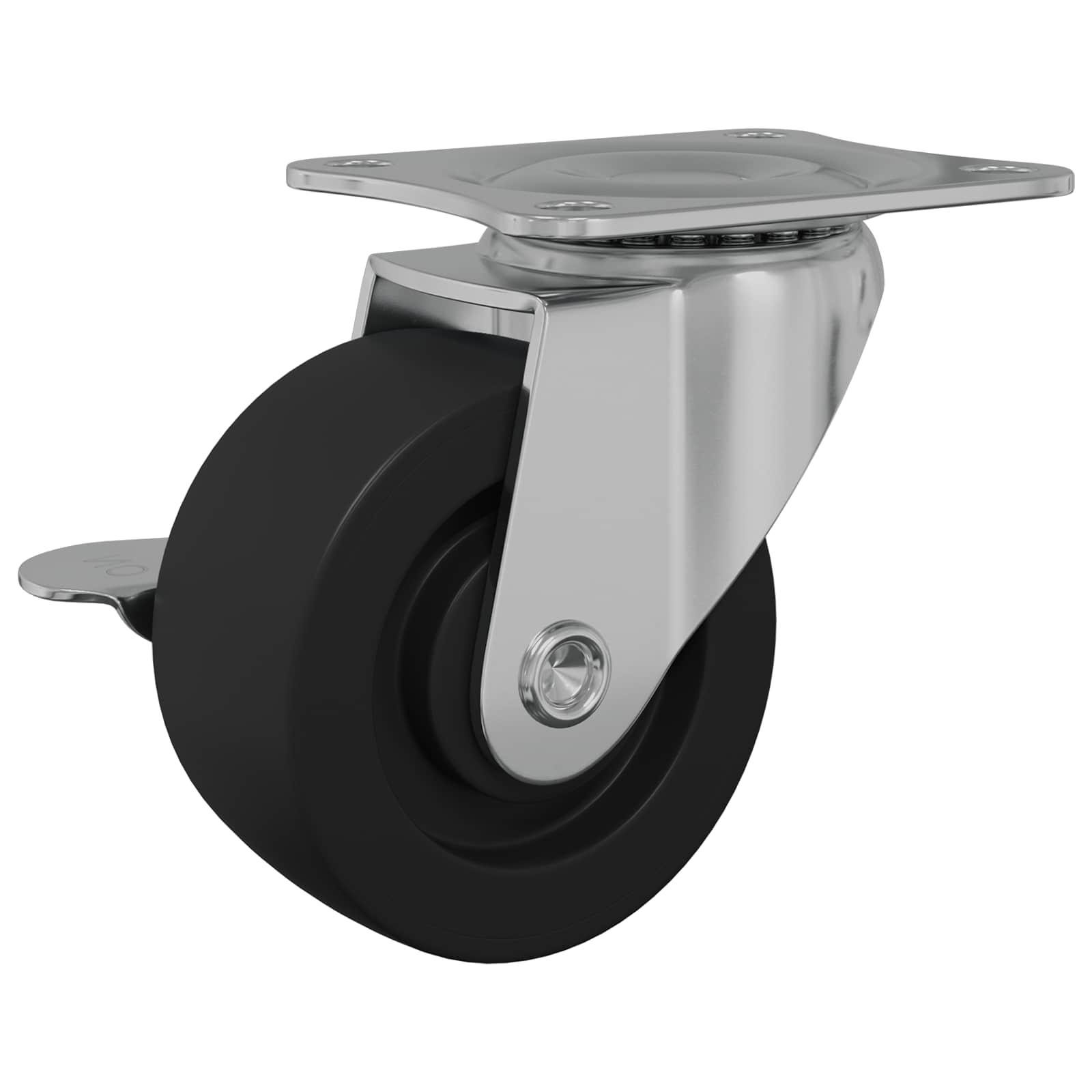 Kerekek 2 pcs fekete és ezüst 63 x 48 x 46 mm vas és nylon