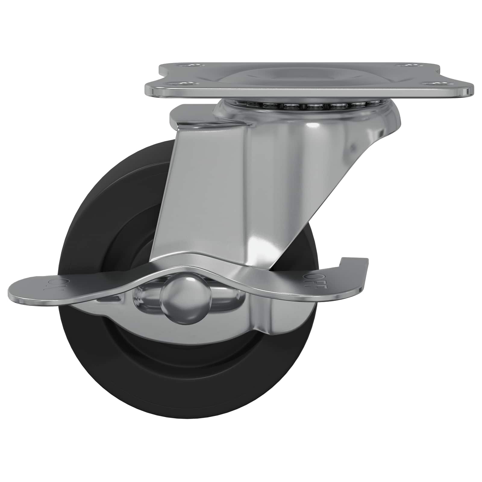 Kerekek 2 pcs fekete és ezüst 63 x 48 x 46 mm vas és nylon