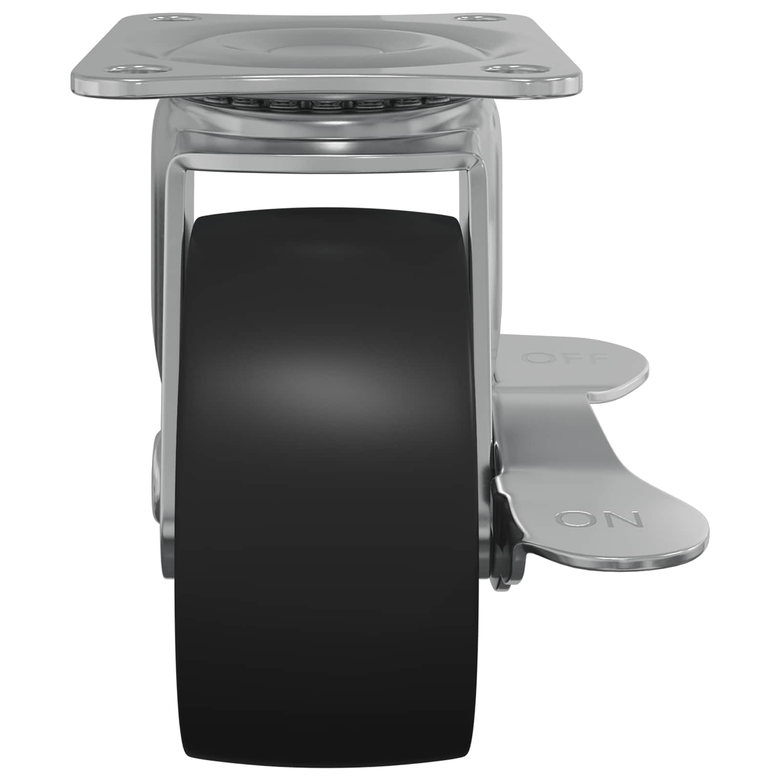 Kerekek 2 pcs fekete és ezüst 63 x 48 x 46 mm vas és nylon