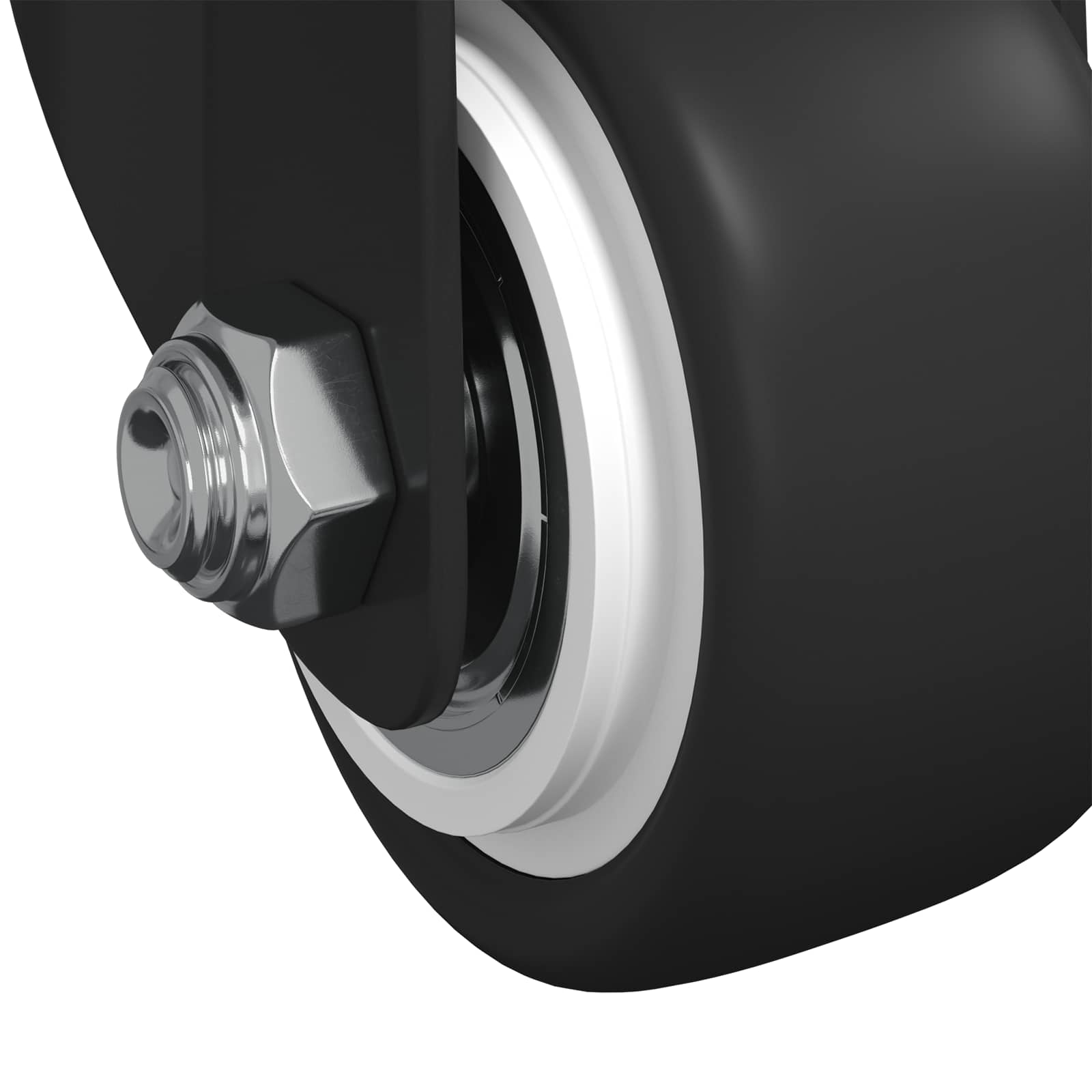 Forgó kerék 2 pcs fekete m6 mm vas és nylon