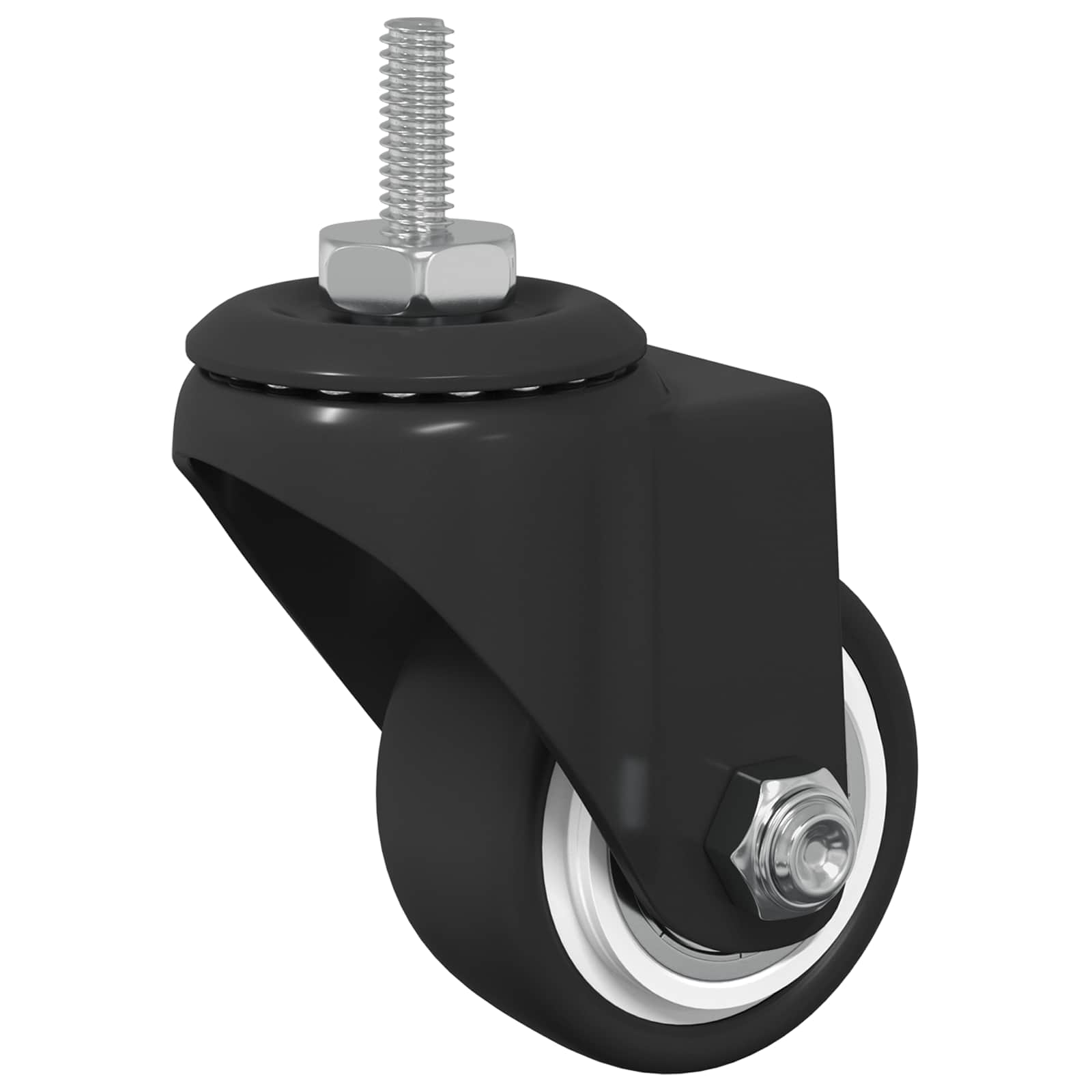 Forgó kerék 2 pcs fekete m6 mm vas és nylon