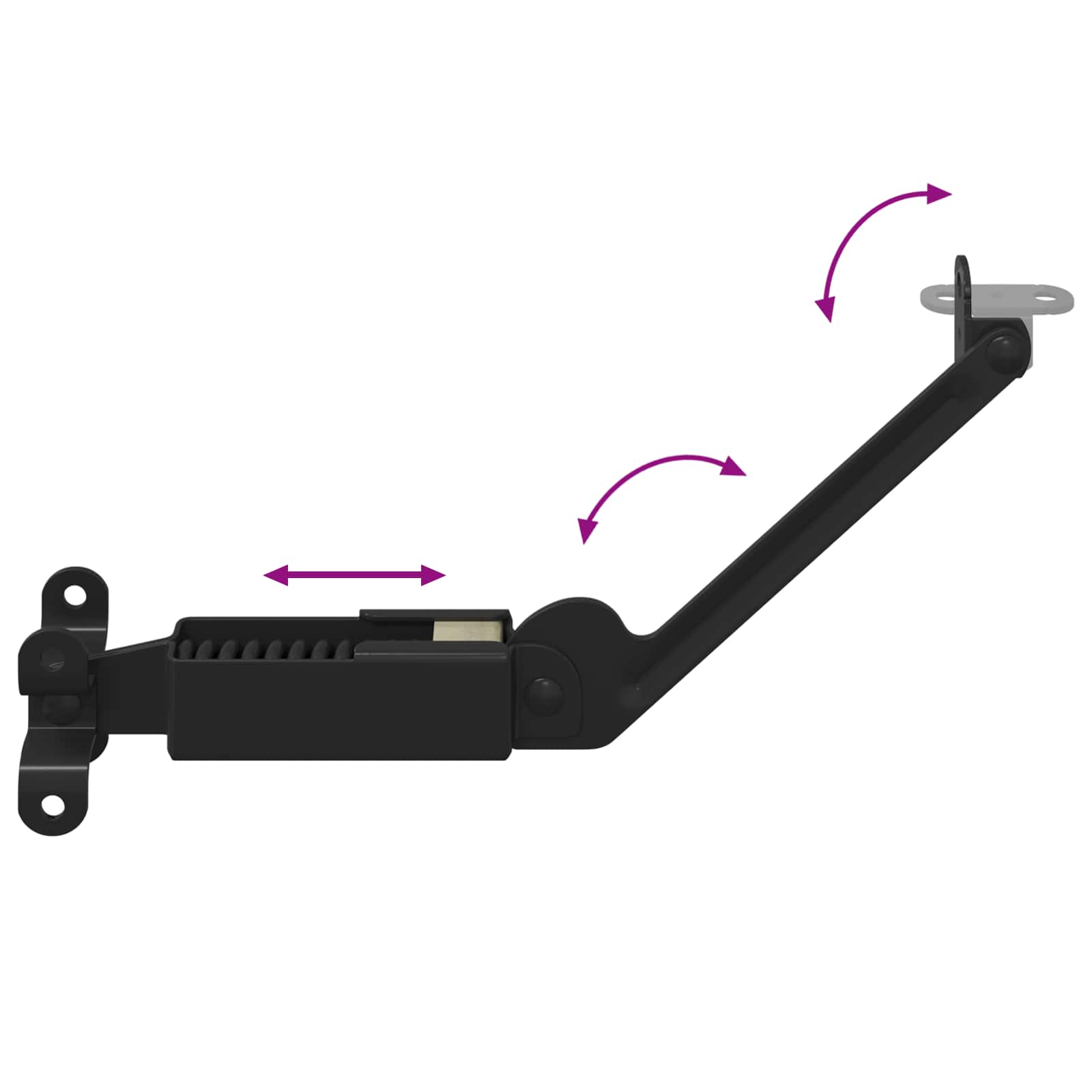 Fedél támogató zsanér 12 pcs fekete 192 x 32 x 50 mm acél