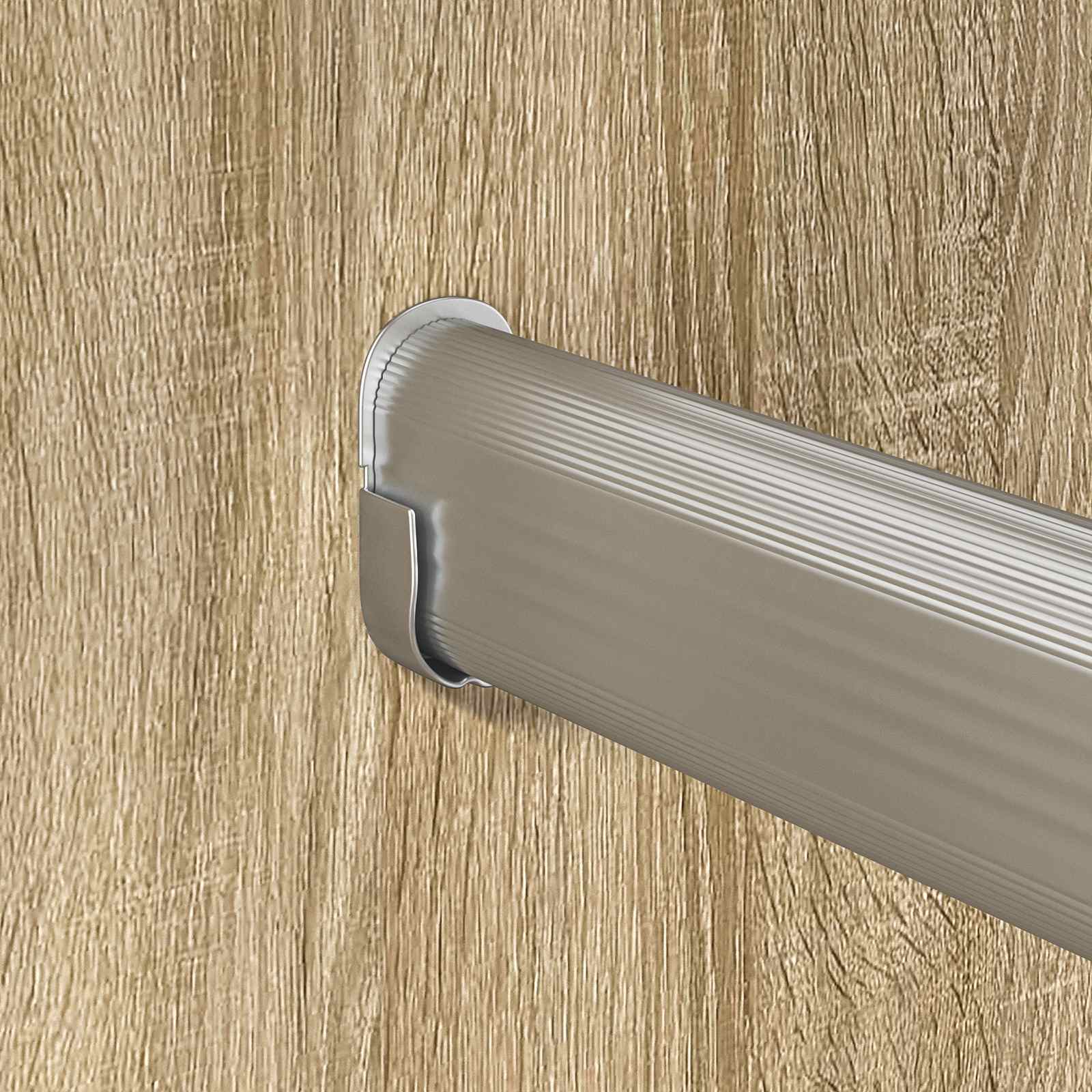 Szekrény rúd 12 pcs ezüst 764 x 15 x 29 mm alumínium ötvözet