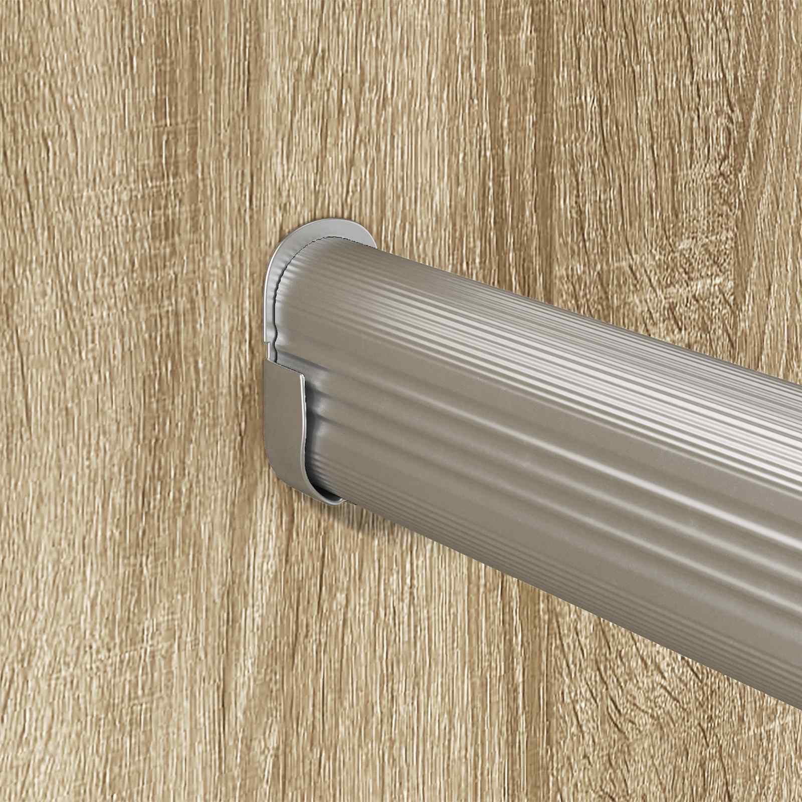 Szekrény rúd 12 pcs ezüst 464 x 15 x 29 mm alumínium ötvözet