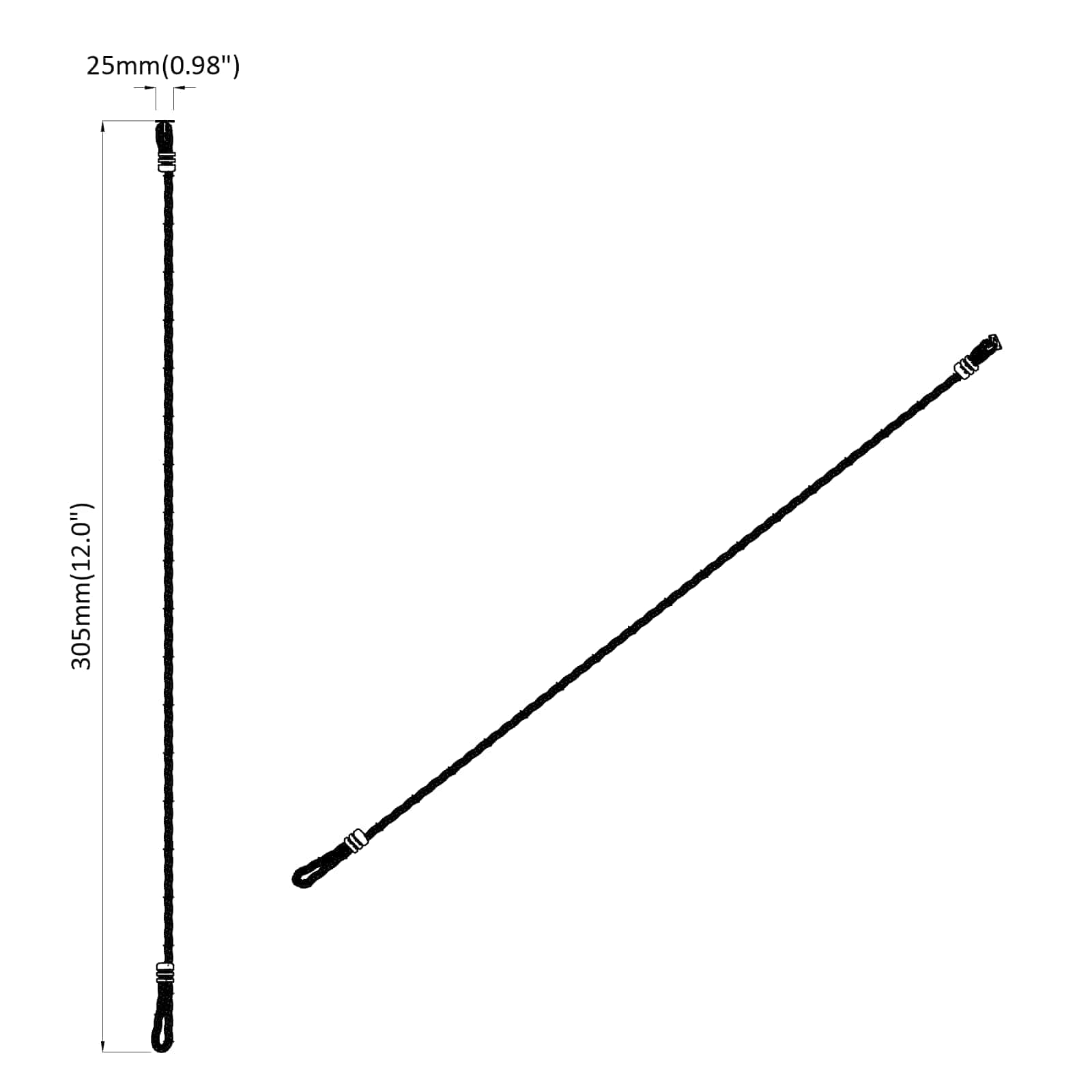 Mászó kötél barna 305 cm nylon