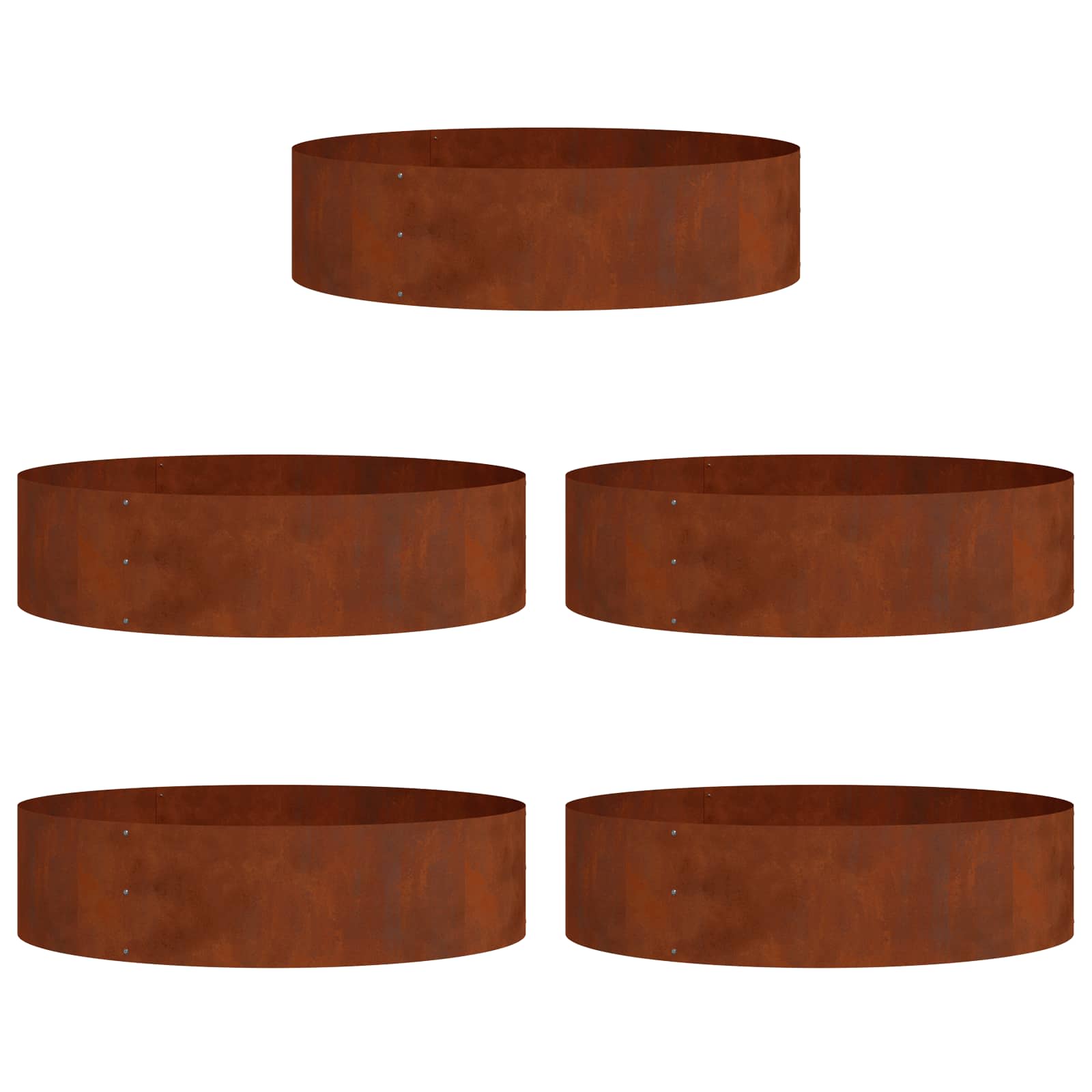 Ültető gyűrű 5 pcs barna 80 x 80 x 20 cm időjárásálló acél