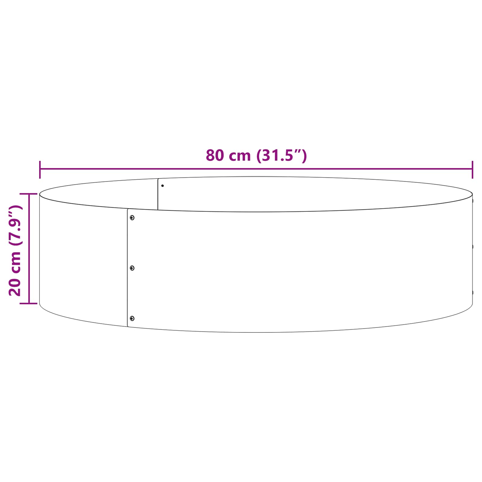 Ültető gyűrű 5 pcs barna 80 x 80 x 20 cm időjárásálló acél