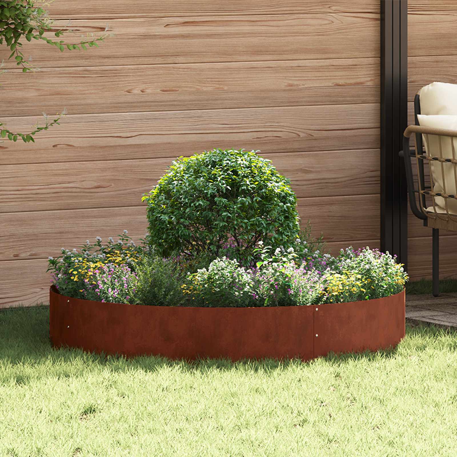 Ültető gyűrű 5 db rozsdás 120 x 120 x 20 cm időjárásálló acél
